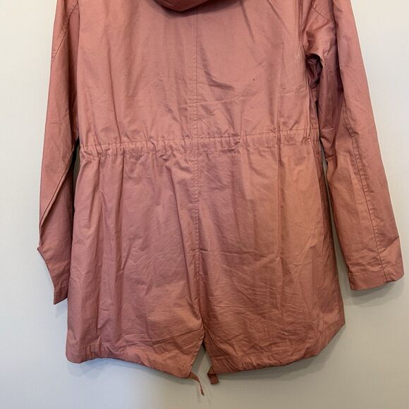 Blu-Pepper Coat Lightweight Hooded Jacket Womens Small Rose Drawstring Pockets - Picture 11 of 13